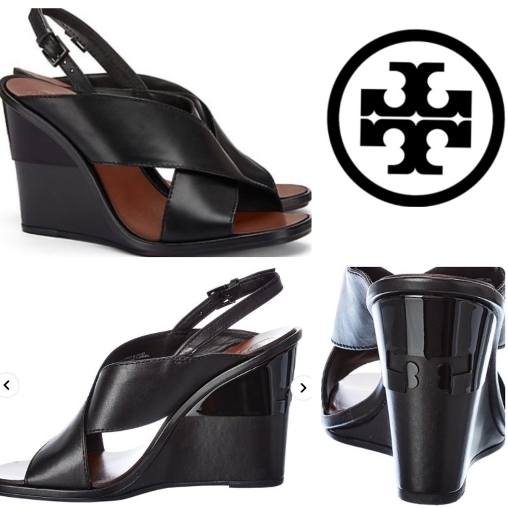 Tory Burch Gabrielle Leather Wedge Sandals